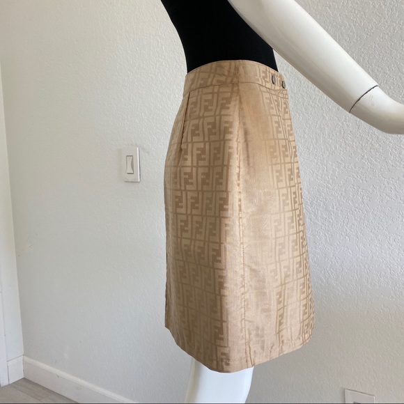 fendi zucca reversible leather wrap skirt - Picture 2 of 10
